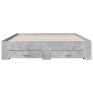 Berkfield Bed Frame with Drawers without Mattress Concrete Grey 160x200 cm