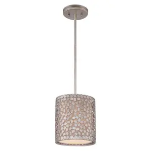 Elstead Confetti 1 Light Ceiling Mini Round Pendant Old Silver, E27