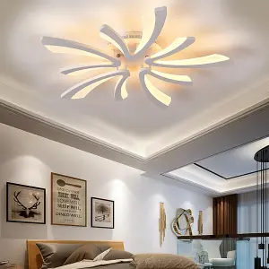 5 Lamp Unique V Shaped Acrylic LED Semi Flush Mount Ceiling Light Fixture Dimmable