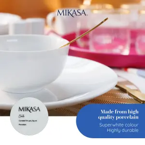 Mikasa Chalk 12-Piece Porcelain Dinner Set, White