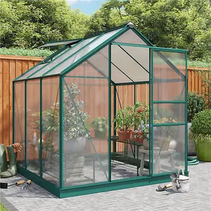 Rosette Hobby Aluminium Polycarbonate Greenhouse - 6x6