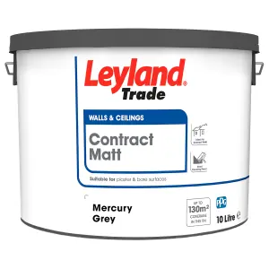 Leyland Trade Mercury Grey Contract matt Wall & ceiling Emulsion paint, 12L