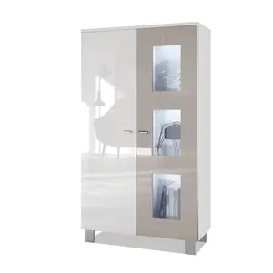 Mccombs Curio Cabinet Sand Grey/White / With