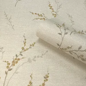 Zambaiti Parati Carmella Floral Trail Cream Wallpaper