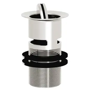 Round Fliptop 6.2cm Chain and Stopper Waste Bathroom Sink Drain With Overflow