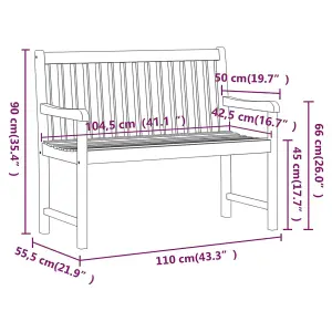 Berkfield Garden Bench 110 cm Solid Acacia Wood