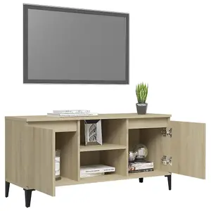 Berkfield TV Cabinet with Metal Legs Sonoma Oak 103.5x35x50 cm