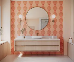 Bobbi Beck eco friendly Pink art deco diamond Wallpaper