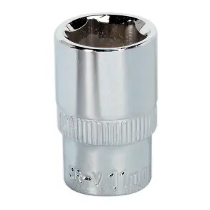 Sealey WallDrive Socket 11mm 1/4" Square Drive Fully Polished Finish Tool SP1411