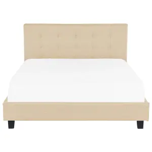 Fabric EU Super King Size Bed Beige LA ROCHELLE