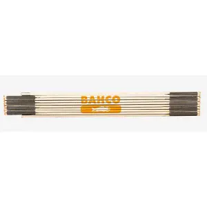 BAHWR2 Bahco 2M Wooden Rule Made from Birch Metric / Imperial WR2 Folding Rule