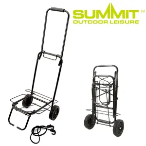 Festival Travel Trolley - MAX 50kgs Lightweight Foldable with bungee cord  Black