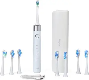 Fairywill Sonic Electric Toothbrush With 8 Heads 3 Modes - IPX7 Waterproof - White