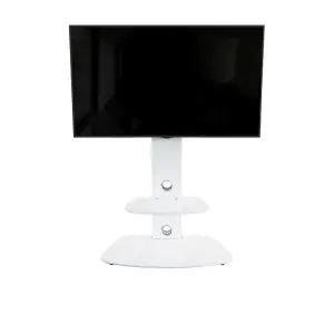 AVF Lucerne 70cm Curved Pedestal TV Stand, for TVs 32-65" - Satin White