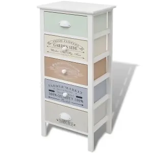 Berkfield French Storage Cabinet 5 Drawers Wood