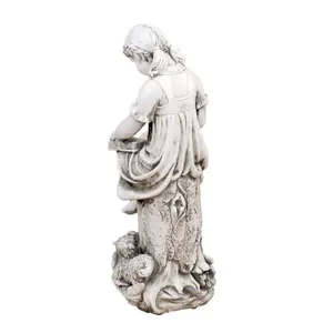 MARY Reading Girl 89cm Antique Stone Effect