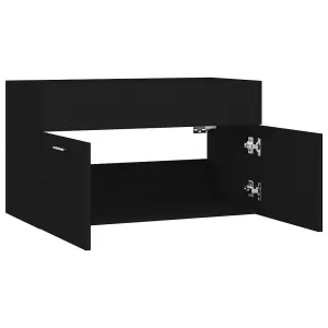 Berkfield Sink Cabinet Black 80x38.5x46 cm Engineered Wood