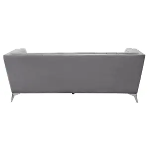 Interiors by Premier Hansa Three Seat Grey Velvet Sofa