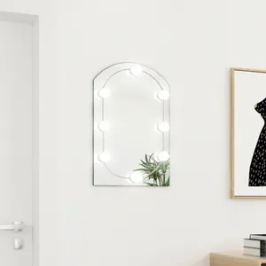 Berkfield Mirror with LED Lights 60x40 cm Glass Arch