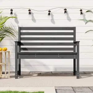 Berkfield Garden Bench Grey 109x48x91.5 cm Solid Wood Pine