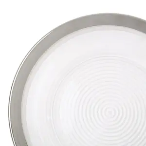 Maison by Premier Ida 33cm Embossed Charger Plate With Silver Rim