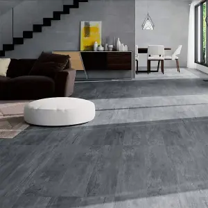 Set of 36 Grey Realistic Wood Effect Self Adhesive Plank Laminate Flooring, 5m² Pack