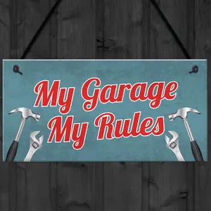 Red Ocean Garage Sign Man Cave Sign Shed Door Wall Hanging Plaque Gifts For Dad Grandad