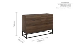 Birlea Houston 6 Drawer Chest Walnut