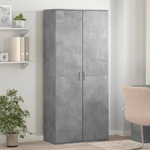 Berkfield Shoe Cabinet Concrete Grey 80x39x178 cm Engineered Wood