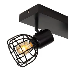 Lucide Filox Retro Twin Ceiling Spotlight - 2xE27 - Black