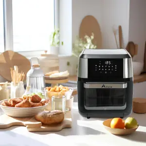 Alivio 12L Digital Air Fryer Oven 1800W, Multifunctional 12 Preset Programs, 5 Auxiliary Functions, 360 Degree Hot Air Circulation