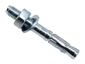 MasonMate Heavy-Duty Zinc Plated M10 x 75mm Through Bolts - Box of 100 Fasteners for Concrete