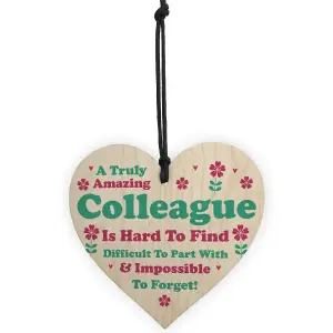 Red Ocean Colleague Leaving Job Gifts Co-Worker Novelty Wooden Heart Sign Gift For Friend