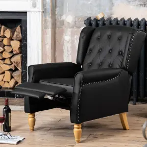 Galena Recliner Armchair - Black