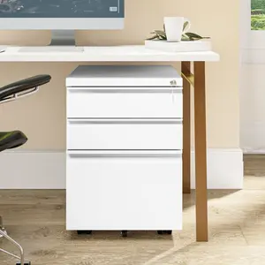 Carreiro 3 Drawer Steel Filing Cabinet White