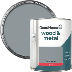 GoodHome Delaware Gloss Metal & wood paint, 750ml