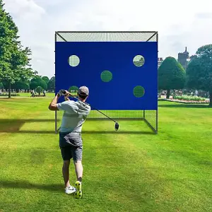 Birchtree 3X3M Backyard Golf Practice Swing Hitting Training Cage with Nets and 5 Hole Target Sheet