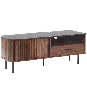 Beliani Industrial TV Stand Dark Wood JOSE