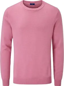 Cotton Traders Men's Favourite Cotton Crew Neck Jumper In Pink - Size Extra Large