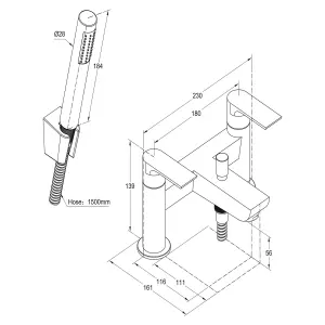 GoodHome Osani 2 Tap Hole Shower mixer Tap