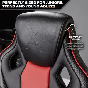 X-Rocker Maverick Gaming Chair PC Home Office Swivel PC Gaming Seat - BLACK / RED