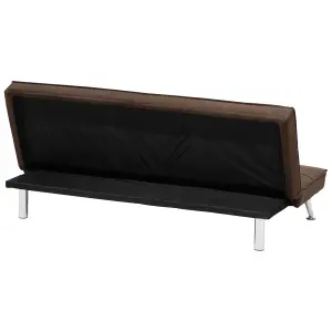 Beliani Retro Sofa Bed HASLE Brown