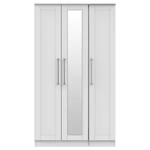 Ripon Tall Triple Mirror Wardrobe in Grey Ash (Ready Assembled)