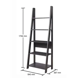 Arelious Ladder Bookcase Black