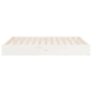 vidaXL Bed Frame White Solid Wood 135x190 cm Double