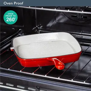 Blackmoor 67629 24cm Red Cast Iron Griddle Pan