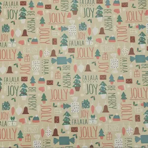 Be Merry & Jolly Christmas wrapping paper 4m