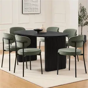 DUSK Hattie Panel Oval Dining Table - Black