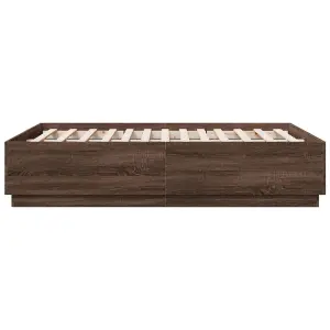 Berkfield Bed Frame without Mattress Brown Oak 140x190 cm