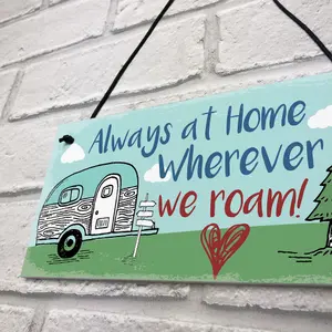 Red Ocean Caravan Plaque Novelty Camping Camper Holiday Sign Mum Nan Christmas Gifts